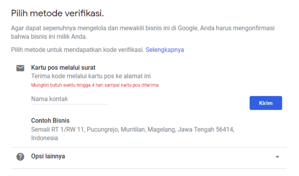 Verifikasi Google My Business