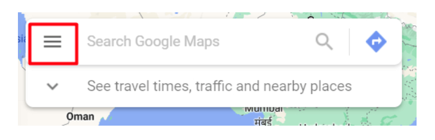 Dropdown menu Google Maps