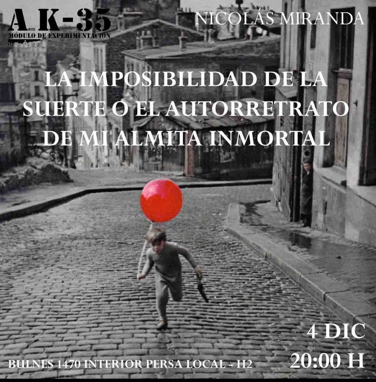 Portada exposición La Imposibilidad de la suerte o el autorretrato de mi almita inmortal de [object Object]