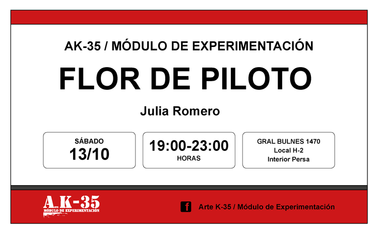 Portada exposición Flor de piloto de [object Object]