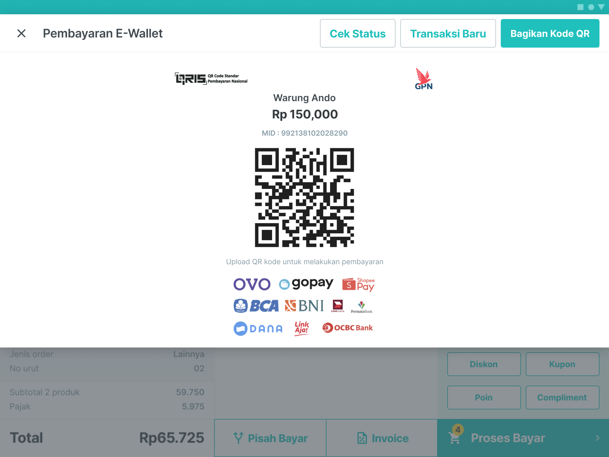 QRIS e-Wallet majoo