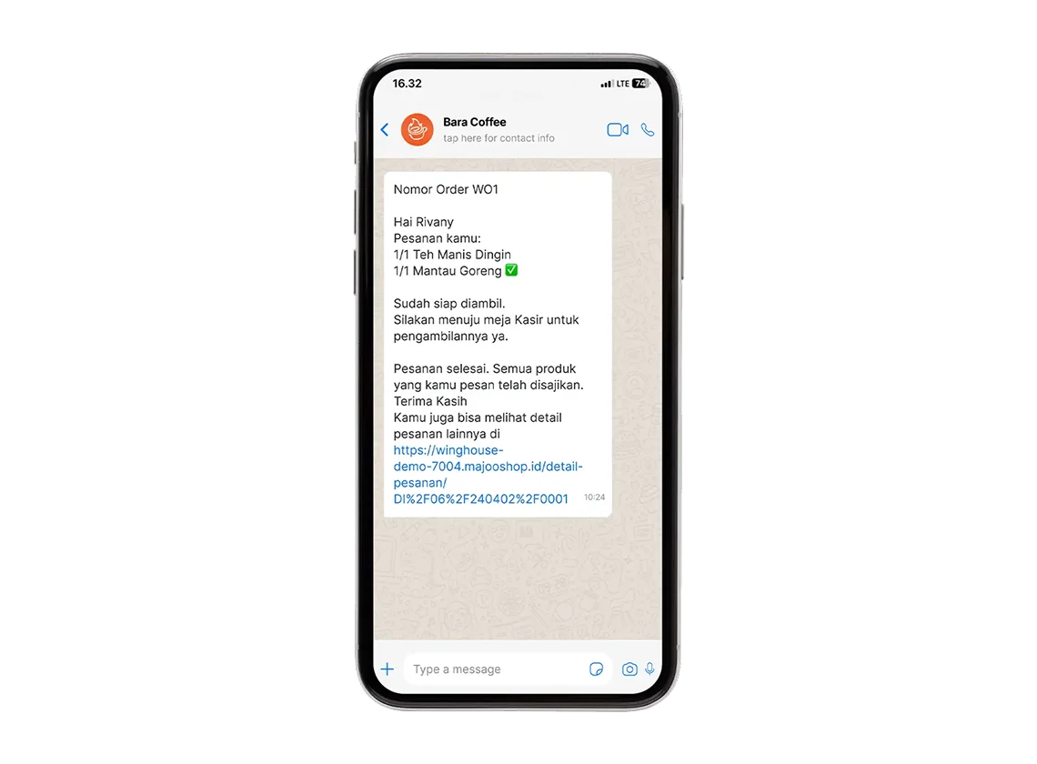 Fitur Notifikasi WhatsApp