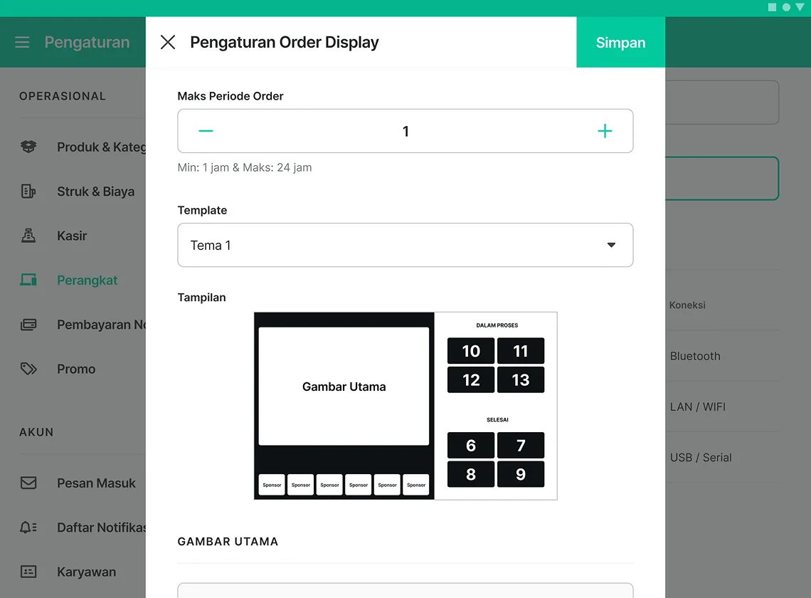 Fitur Pilih Tema