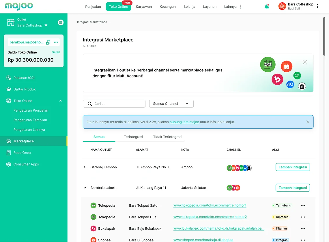 Toko Online Terintegrasi dengan Tokopedia dan Shopee