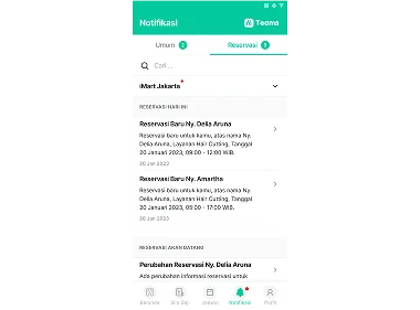 Akses Jadwal Reservasi Pelanggan