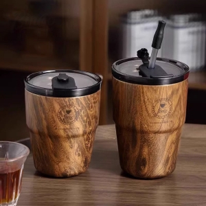 美式木紋316不鏽鋼咖啡杯