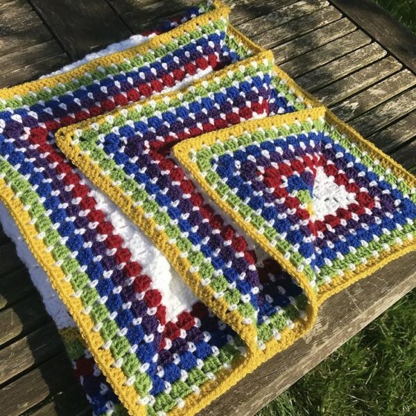 Crochet Rainbow Striped Blanket Baby Child - product image 3