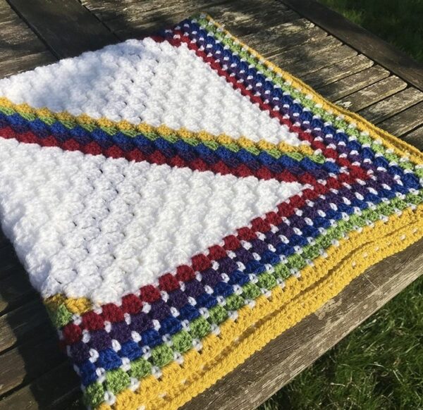 Crochet Rainbow Striped Blanket Baby Child - product image 4