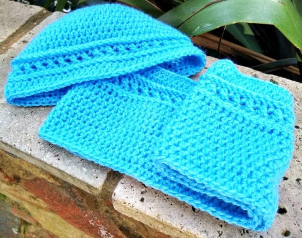 Crochet Toddler Blue Cowl & Hat Set - product image 4