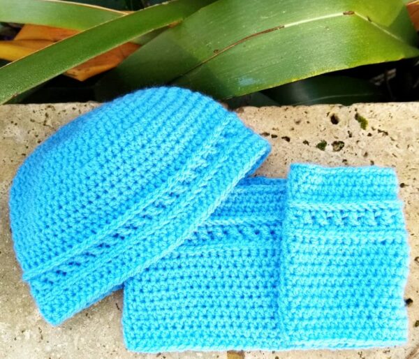 Crochet Toddler Blue Cowl & Hat Set - main product image