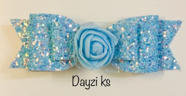 Flower glitter bow clips set - product image 3