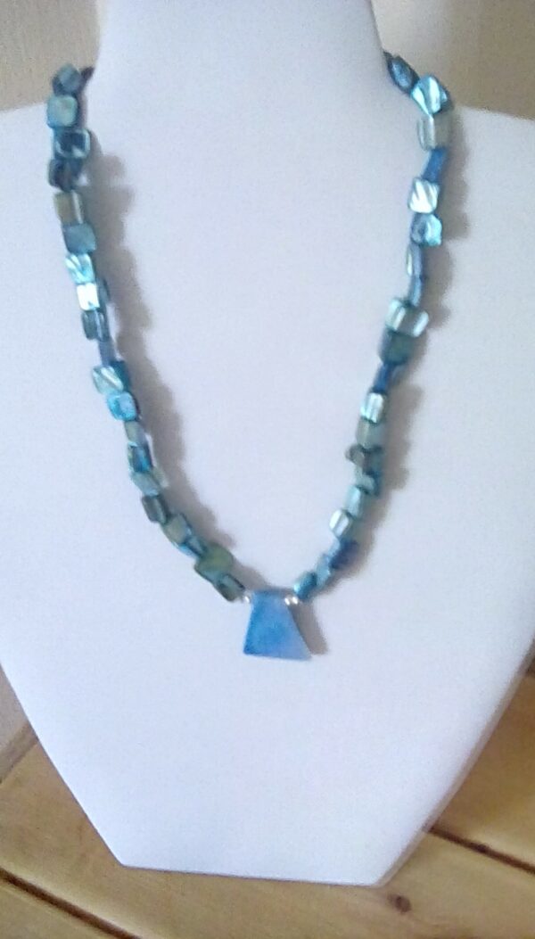 Turquoise pendant with turquoise shell beads - main product image