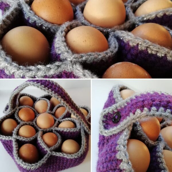 Bakers Dozen Egg Basket, Crochet Egg Holder, Kitchen Storage, Home Decor, Housewarming Gift - product image 5