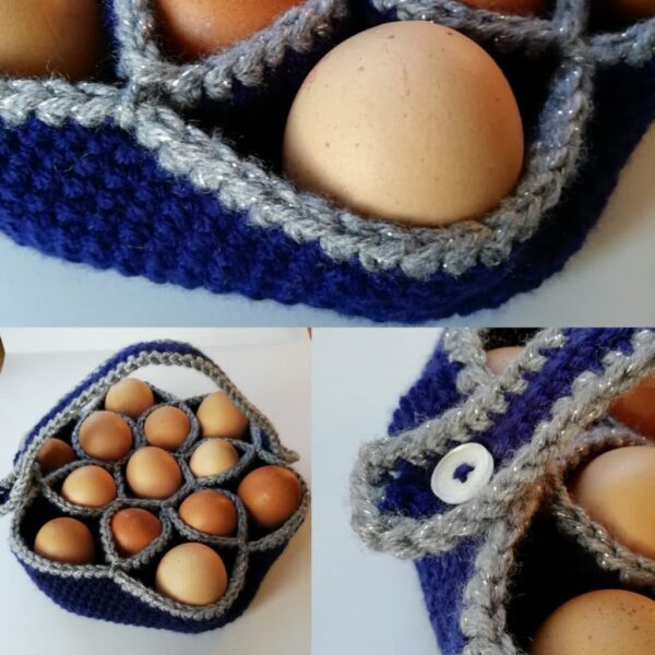 Bakers Dozen Egg Basket, Crochet Egg Holder, Kitchen Storage, Home Decor, Housewarming Gift - product image 4