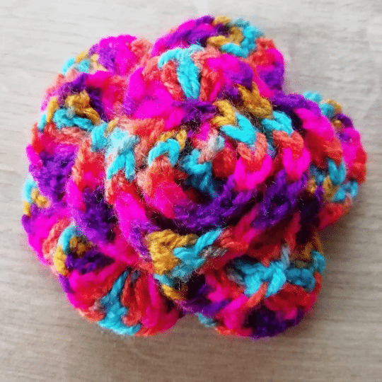 Rainbow Crochet rose brooch, unique gift idea, broach, valentine’s present, mother’s day, Birthday - main product image