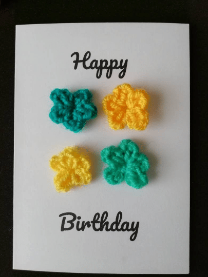 Birthday card, green and yellow flower detail, gift idea, gift for her - main product image