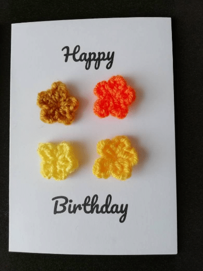 Birthday card, orange and yellow flower detail, gift idea, gift for her - main product image