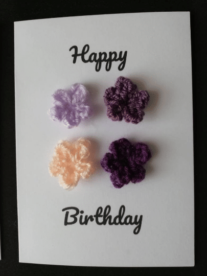 Birthday card, purple flower detail, gift idea, gift for her - main product image