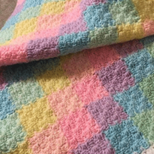 Handmade Crocheted Rainbow Baby Blanket Lap Blanket Square