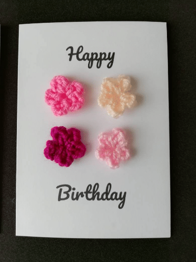 Birthday card, pink flower detail, gift idea, gift for her - main product image