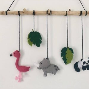 Jungle felt wall hanging, mobile, nursery decoration: placeholder image (loading)