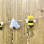 Bee decorative hanging garland, bee home decor wall hanging