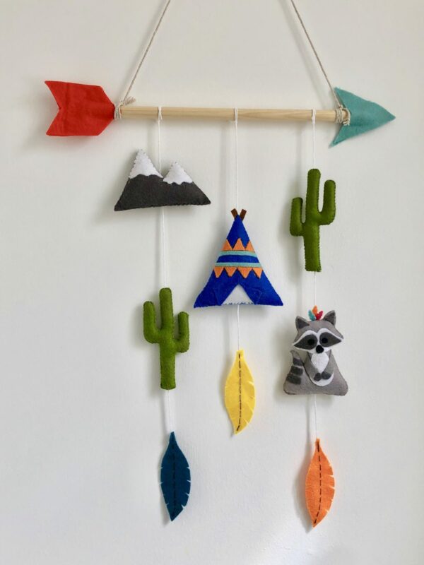 Tribal adventure nursery mobile, teepee wall hanging, children’s decor - product image 4