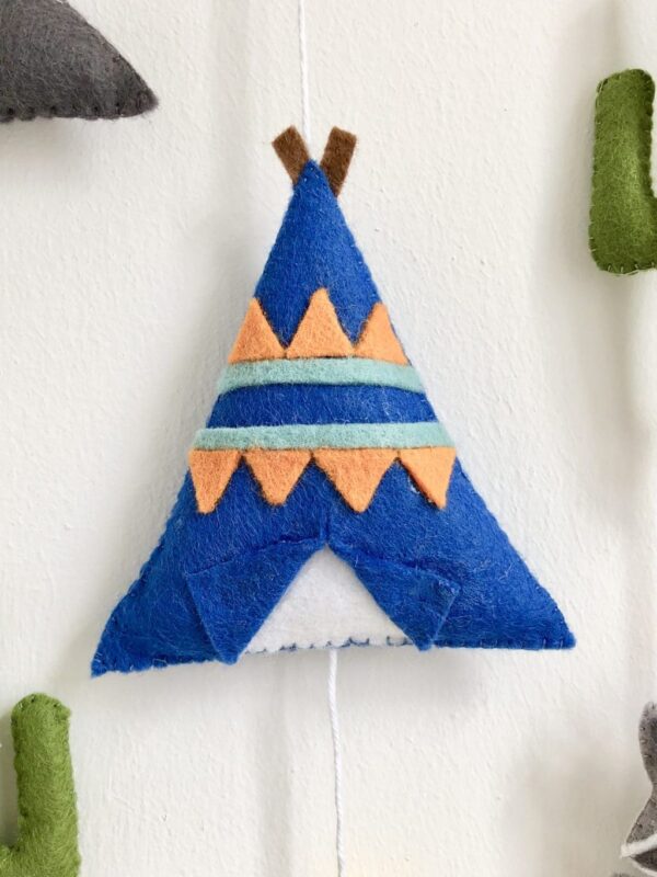 Tribal adventure nursery mobile, teepee wall hanging, children’s decor - product image 5