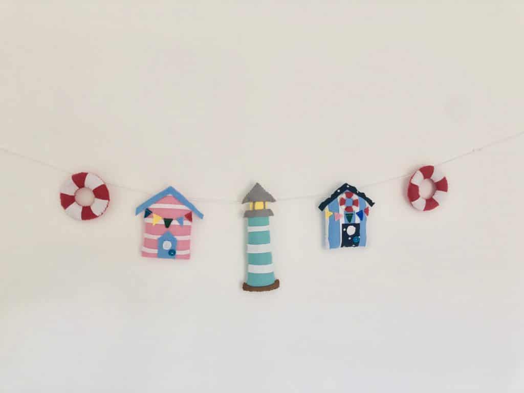 Seaside garland, seaside bunting, beach hut wall hanging