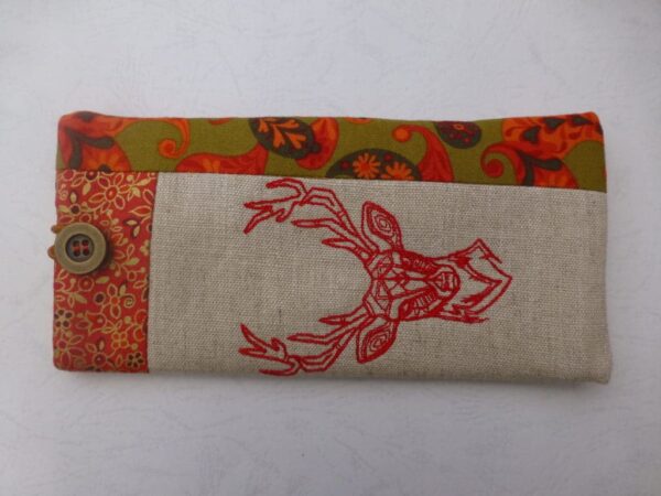 Glasses case embroidered with reindeer - product image 3