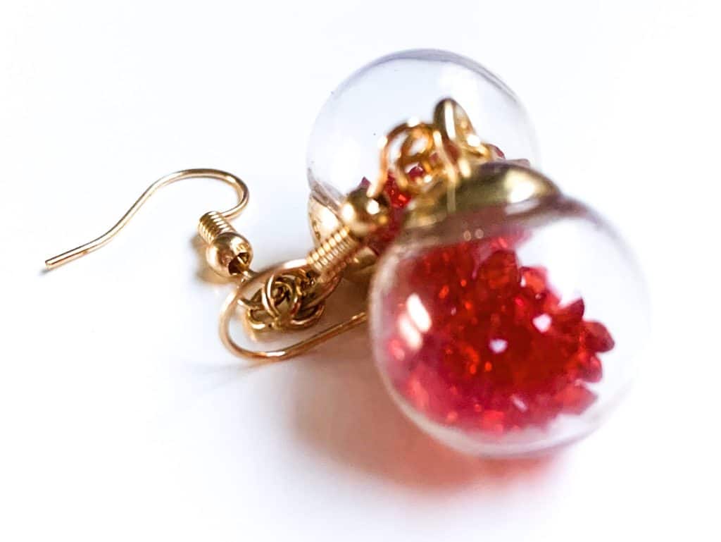 Red Christmas Bauble Earrings