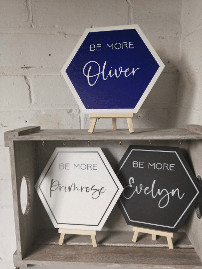 Personalised Name Plaque, Be More Design, Hexagon Shaped - product image 2