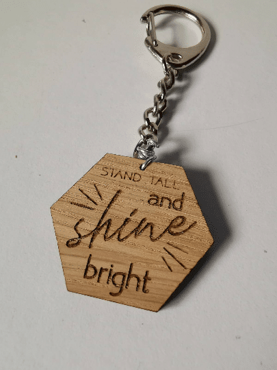 Motivational Keychain, Oak Wood - product image 3