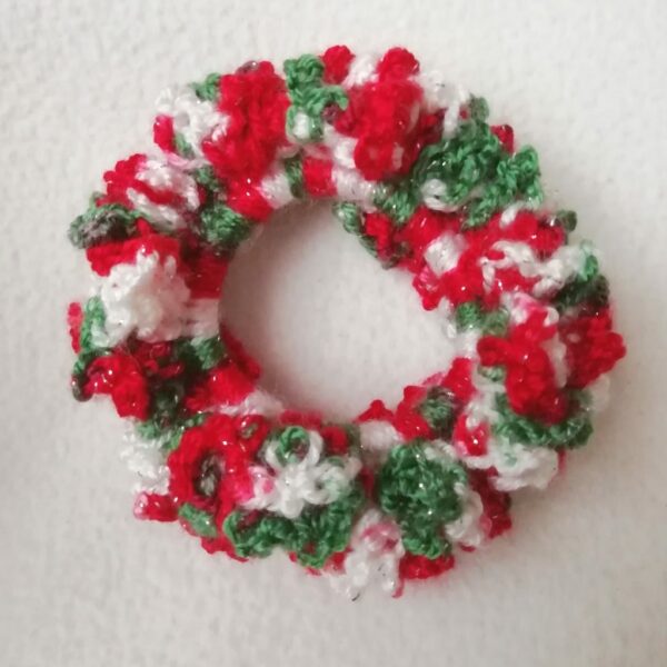 Sparkly Christmas hair scrunchie, scrunchies glitter glittery crochet Xmas hairband scrunchy - main product image