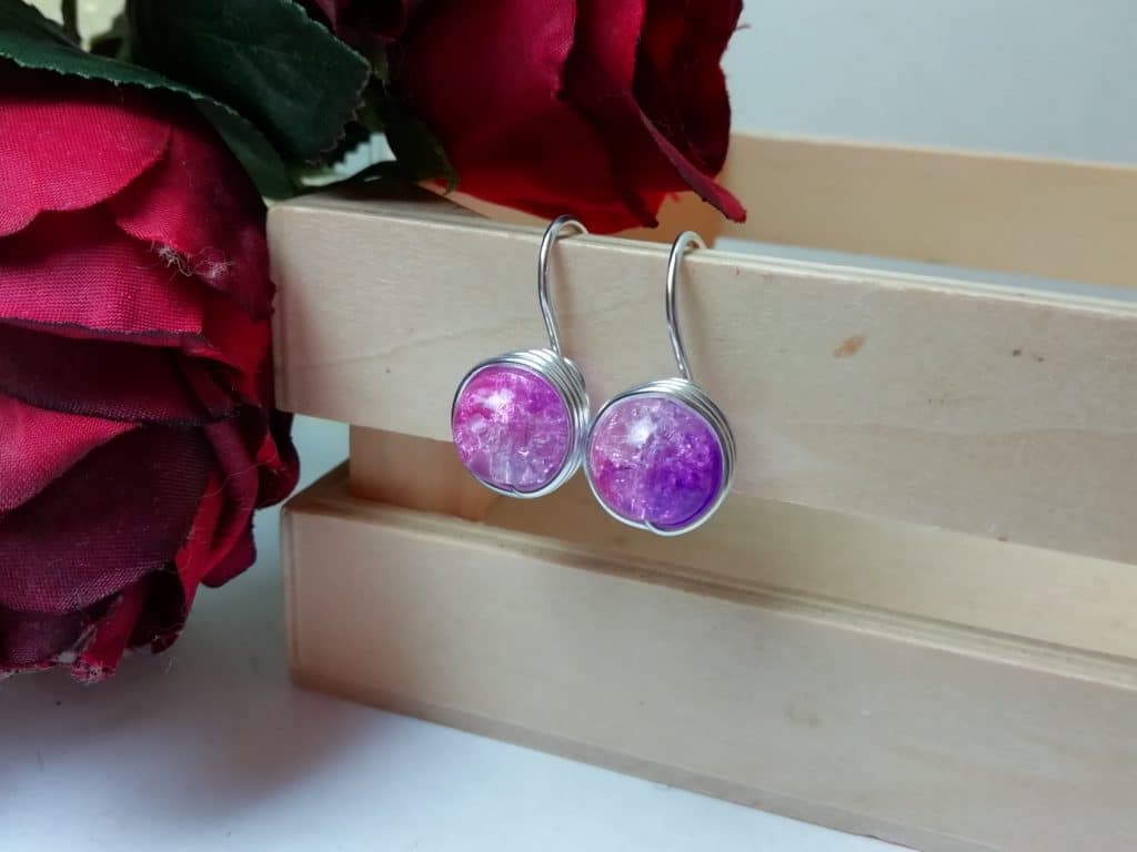 Aluminium wire wrap small drop earrings