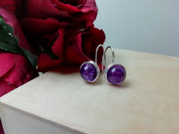 Aluminium wire wrap small drop earrings - product image 4