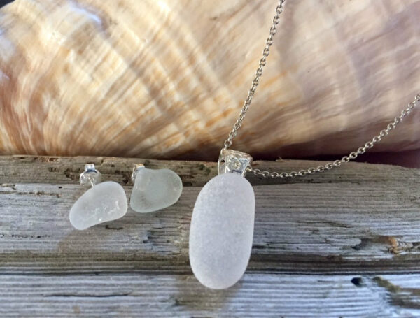 Sea Glass Earrings, Sea Glass Pendant, Sea Glass Jewellery, Mermaids Tears,Gifts For Her - main product image