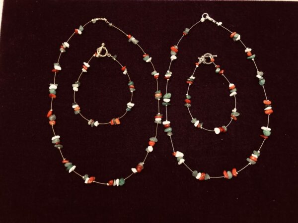 Festive gemstone necklace and bracelet set - main product image