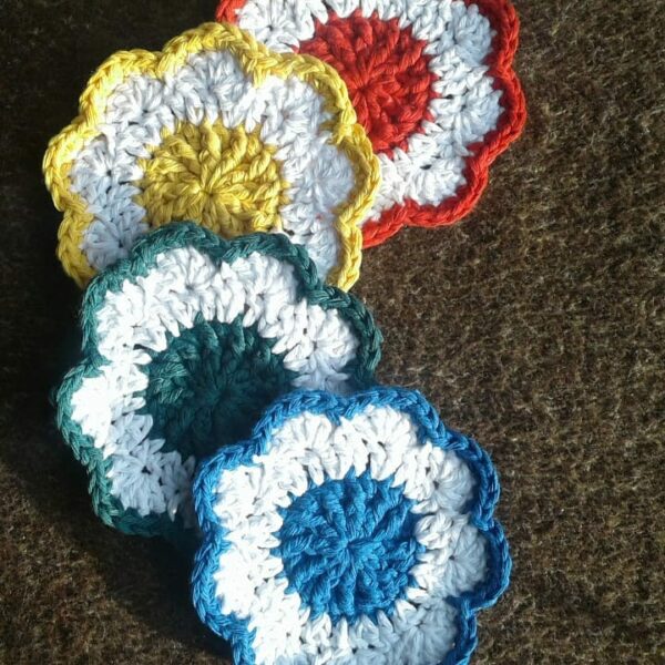 4 Cotton Crochet Coasters - product image 2