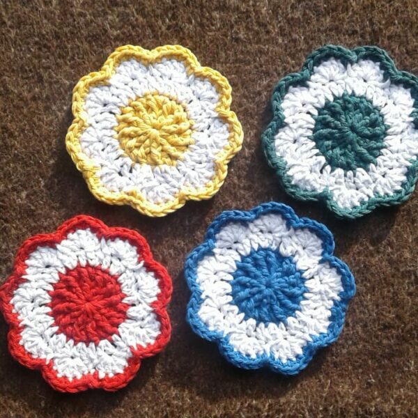 4 Cotton Crochet Coasters - main product image