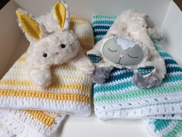 Lamb softie & crochet baby blanket - product image 2