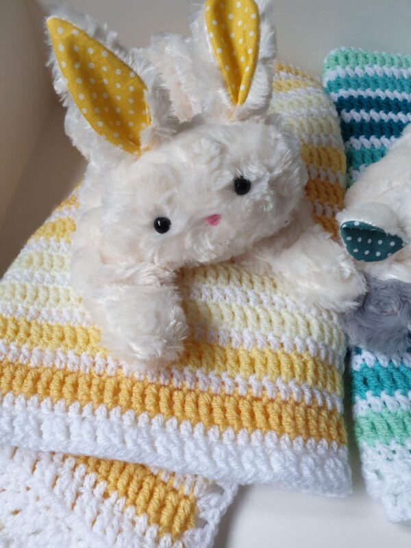 Baby Rabbit Softie & crochet blanket - main product image