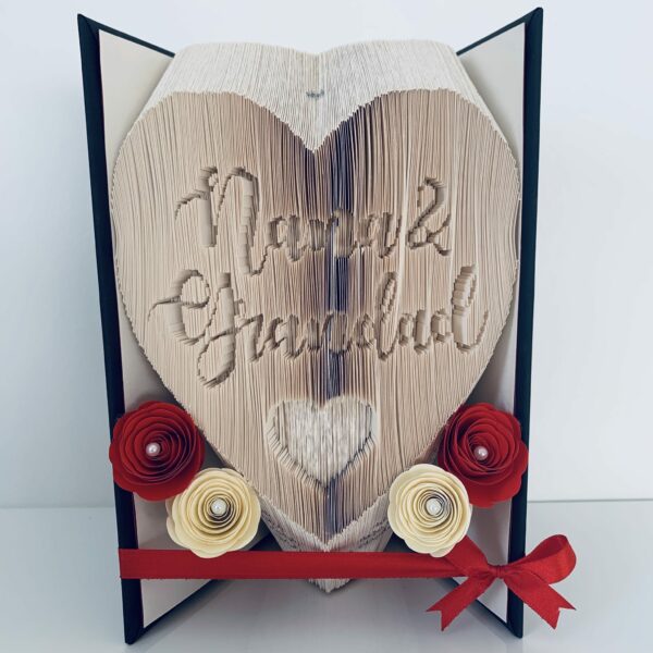 Nana and Grandad Heart Bookfold Custom Gift Nanna Grandma Grandpa - main product image