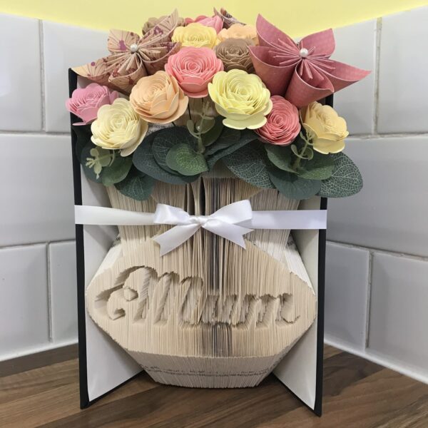 Mum Vase Book Fold Art Mother’s Day Gift Birthday - main product image