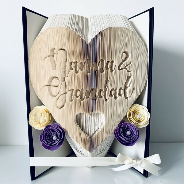 Nana and Grandad Heart Bookfold Custom Gift Nanna Grandma Grandpa - product image 3