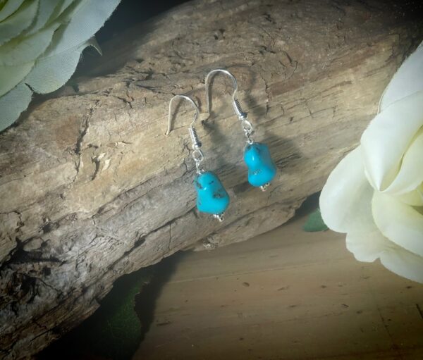 Sterling Silver and Genuine Natural Turquoise stone earrings - product image 4