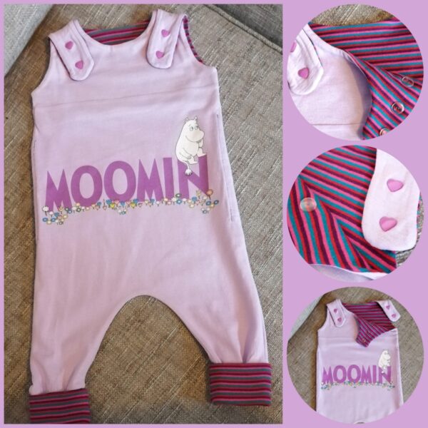 Upcycled ‘grow with me’ Moomin Romper 3-12m - main product image