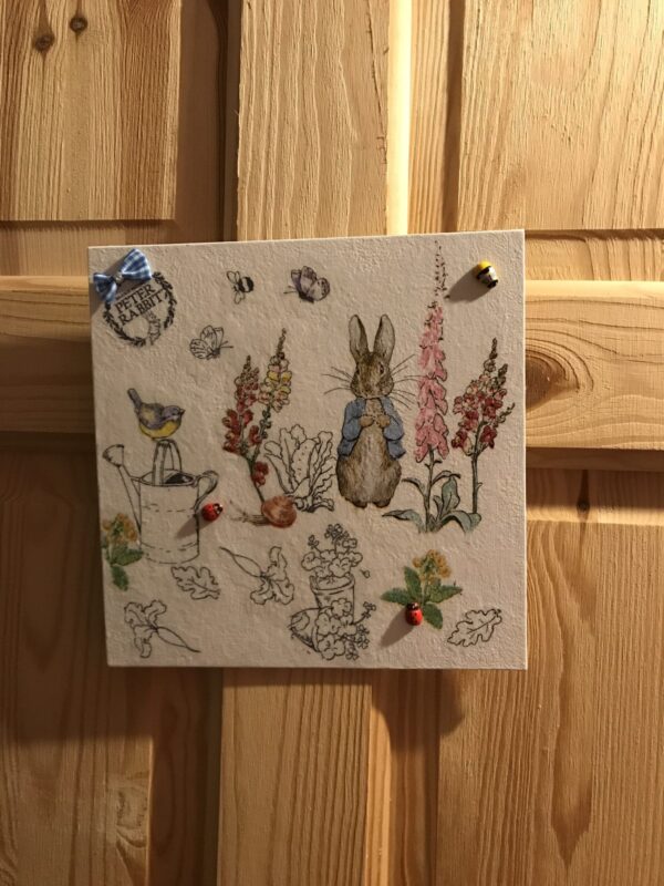 20cmx20cm Flat Board Canvas with traditional Peter Rabbit design - main product image