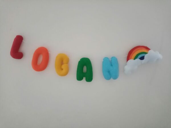 Felt Name Letters Nursery Room Decoration Garland Banner Rainbow - product image 3