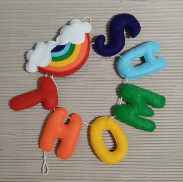 Felt Name Letters Nursery Room Decoration Garland Banner Rainbow - product image 2